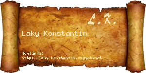 Laky Konstantin névjegykártya